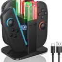 KINWIN Charging Dock for Nintendo Switch 2 (2025) Joypad Controllers, NS2 Joypads Charging Station with Lamppost LED Indication, Magnetic Charger Stand with a USB Type-C Charging Cable