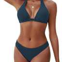 Women's Bikini Sets Halter Triangle Swimsuit 2 Piece Bathing Suit, S