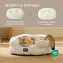 Bedsure Dog Beds for Small Dogs - Round Cat Beds for Indoor Cats, Washable Pet Bed for Puppy and Kitten with Slip-Resistant Bottom, 20 Inche, White (Angelic Ivory)