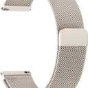 GEAK 18mm 20mm 22mm Metal Watch Band Compatible with Garmin Vivoactive 5 Watch Bands, Vivoactive 6/3/Venu 3S/2S, Quick Release Stainless Steel Milanese Loop Mesh Strap for Venu 3/Venu 2 Men Women (Starlight)