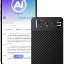 AI Voice Recorder, Free Transcribe & Summarize AI Audio Recorder, Support 121 Languages, 64GB Memory, Wireless Charging, App/ Web Control, Digital Recorder for Lectures, Meetings, Calls, Black
