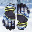 FGSS Winter-Warm Ski-Gloves for Kids - Boys Girls Windproof Snowboard Gloves Anti-Slip Cycling Mittens Cold Weather 4-7 Y (Dark Blue)