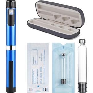60 Unit Peptide Pen, Reusable Injection Pen with 2pcs 3ml Cartridges and Protect Case,Clear Dose Window,Daily Use(Royal Blue)
