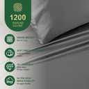 Ivellow 100% Egyptian Cotton Sheets King Size Set - 1200 Thread Count 6 PC 18" Deep Pocket King Size Bed Sheet SetDurable Hotel Quality Luxury Soft Breathable Grey Cooling Sheet Sets Bedding