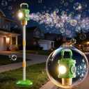 MSKOLER Standing Bubble Machine for Kids, Height 47 in Automatic Bubble Toys with Blower and Wand, Light, Kids Outdoor Playing Equipment, Bubble Outdoor Playset Outside Toys for Toddlers 1-3 3-8