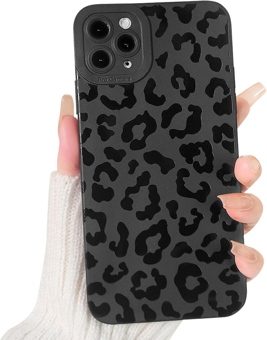 Lovmooful Compatible for iPhone 11 Pro Max Case Cute Cool Leopard Print Black Design for Girls Women Soft TPU Shockproof Protective Girly for iPhone 11 Pro Max-Leopard Print