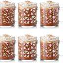 Vesici 6 Set Christmas Glass Mugs Gifts 12Oz Winter Coffee Mugs with Handle Pastel Santa Gingerbread Snowflake Hot Coco Mug Pink Christmas Gift for Women Staff Coworker Appreciation Holiday New Year