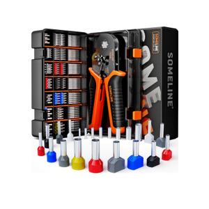 SOMELINE Ferrule Hexagonal Crimping Tool Kit, 21 Sizes Ferrules, 24-8 AWG Ferrule Crimper, Hexagonal Crimp Pliers Ferrule Terminal Kit