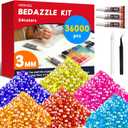 3 x 36000Pcs Resin Jelly Rhinestones for Bedazzling Kit, 1 Pack + 3 Pcs Glue