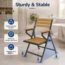 Folding Shower Chair, Shower Seat with Arms and Back, Quick-Assembly