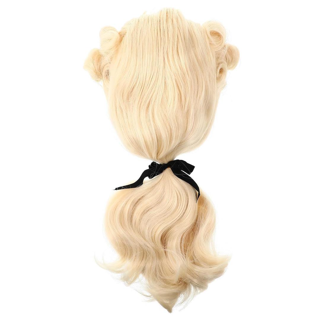 LIFKOME Judge Wig for Men Curly Cosplay Costume Accessory for Role Play Historical Styling Premium Synthetic Lawyer Wig for Halloween and Parties, Golden 