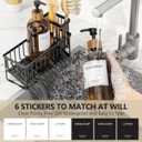 Cisily Kitchen Dish Soap Dispenser Set with 2 Pack 16.9oz Amber Glass Bottle and Sponge Holder, Dish Soap Dispensers with Adjustable Sponge Holder, Vintage Hand and Dish Soap Dispensers Set