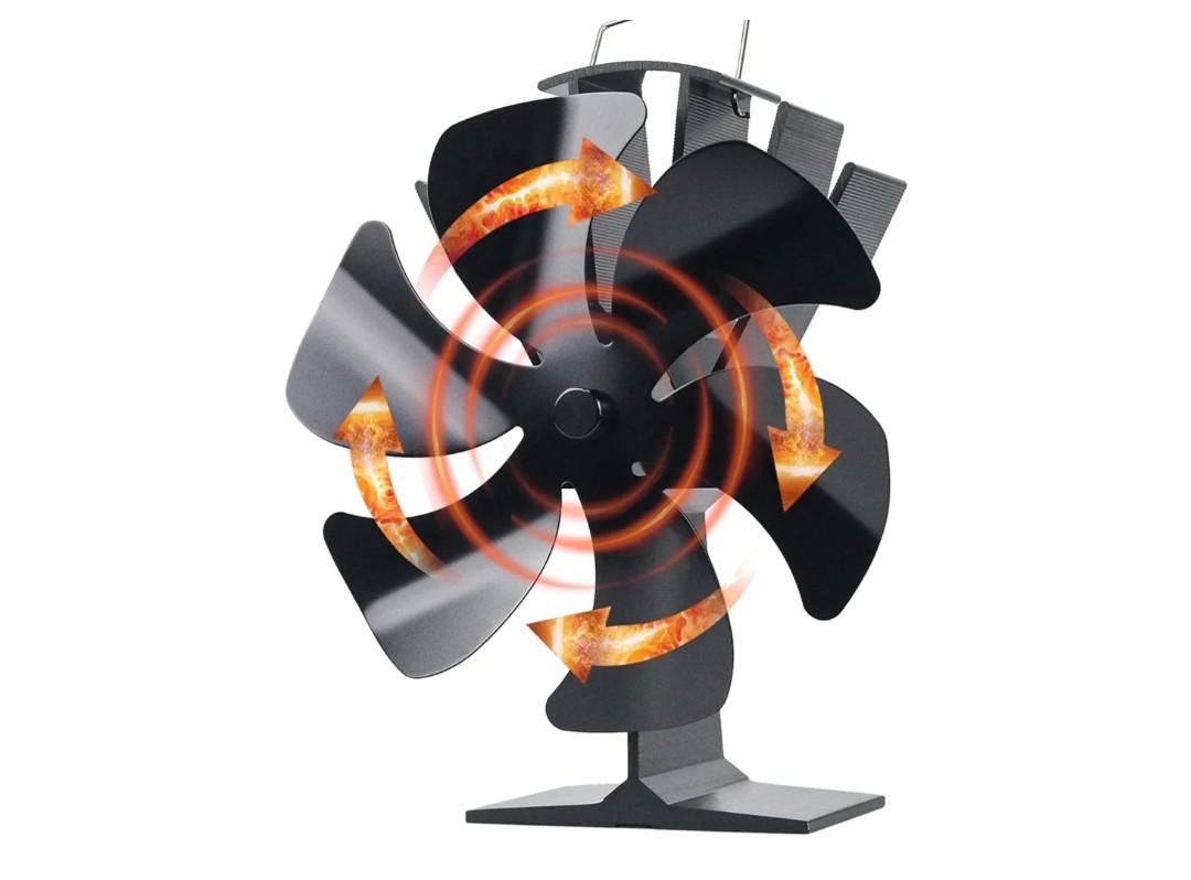 Tomersun Wood Stove Fan Heat Powered Stove Heater Fan Fireplace Fan for/Pellet/Wood Burner/Fireplace