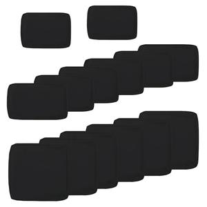 Renaxara 14 Pcs Outdoor Cushion Slipcovers, Patio Furniture Cushion Cover Raplacement, Water-Resistant Patio Furniture Cushion Covers with Zipper (Black, 24.8Lx24.8Wx3.14H)