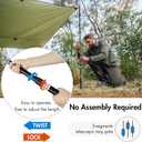 Tarp Poles, Telescoping Tent Pole Set of 4, 7.7ft Aluminum Lightweight Portable Support Rod with Protection Cap, for Camping, Awning, Sun Shades,Rain Fly, Free Guylines & Stakes (4 Poles)