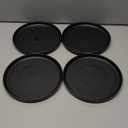 AmorArc Ceramic Dinner Salad Plates Set of 4, 8.5 Inch Reactive Matte Glaze Dish Set, Dessert, Salad, Appetizer, Small Dinner Plate, Microwave, Dishwasher Safe,Scratch Resistant,Reactive Matte Black