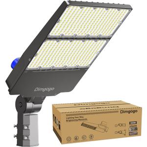 LED Parking Lot Light 300W, UL Listed 45,000LM 6500K Light with Dusk to Dawn Photocell, Adjustable Slip Fitter Mount, IP66 Waterproof, Commercial LED Area Security for Parking Lot, Roadway