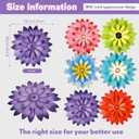 Zhehao 6 Pcs Metal Flower Wall Art Decor 12 Inch Sunflower Wall Decorations Hanging Outdoor Art Multicolored Handmade Metal Flowers Outdoor Decor(Vivid Color)