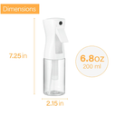 Continuous Spray Bottle - Ultra Fine Mist Sprayer | Water Spray Bottle For Hair Mister Spray Bottle | Hair Spray Bottles For Hairstyling, Cleaning, Salons - 6.8 OZ / 200 ML