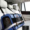 Large Cat Dog Carrier for Pet Up to 20 Lb - 201313 in, Top & Side Entry, Foldable, Soft-Sided Pet Carrier with Ventilated Anti-Scratch Mesh & Car Seat Buckle for Car, Travel and Vet - Blue