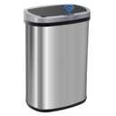 FDW Garbage Can 13 Gallon 50 Liter Kitchen Trash Can for Bathroom Bedroom Home Office Automatic Touch Free High-Capacity with Lid Brushed Stainless Steel Waste Bin