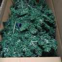 7.5 ft. Pre-Lit Hinged Pencil Artificial Christmas Tree with 350 Multi-Color LED Lights