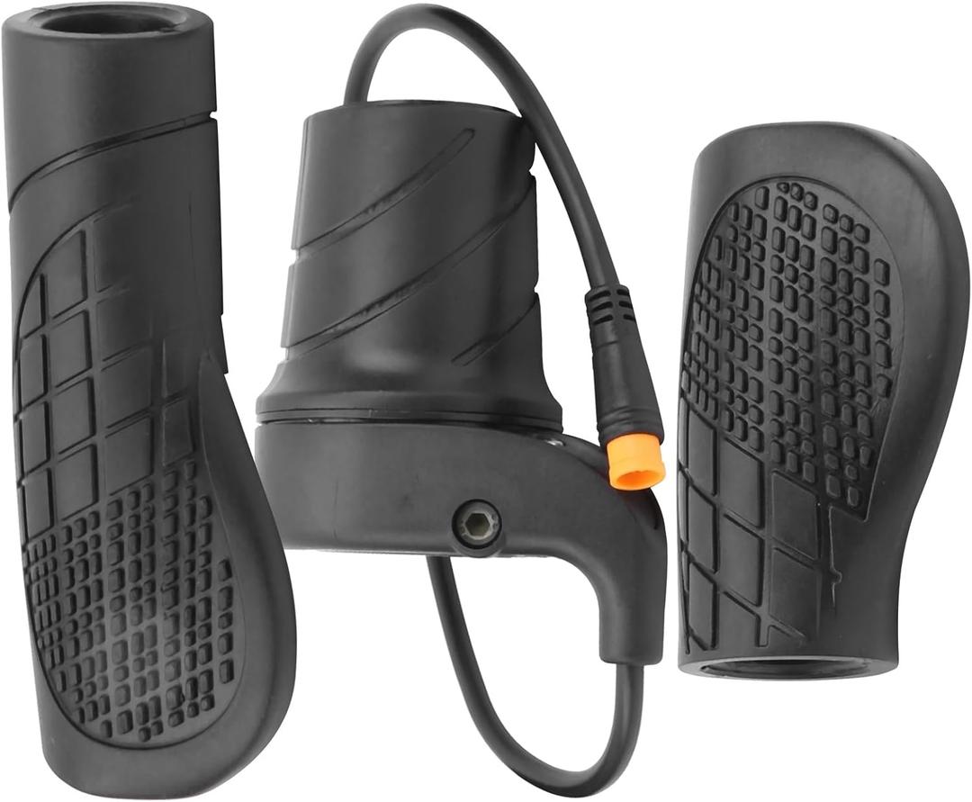 Half Throttle Electric Speed Throttle,Rubber Throttle for Electric Bicycle, Aluminum Alloy Lock Ring, Joint