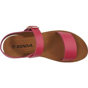 SODA PLENTY ~ Women's Strappy Ankle Wrap Buckle Fashion Flat Sandals, Pink, 13