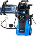 Electric Pressure Washer 4000 PSI Max 3.2 GPM, Smart Power Washer with Touch Screen Adjustable Pressure, 4 Nozzles and Foam Cannon, for Cars, Patio and Floor Cleaning (Blue)