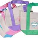 Mini Pastel Canvas Tote Bags | Limited Edition | Appr 13L x 11H x 6W | (Pack of 4)