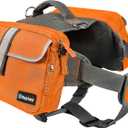 PetAmi Dog Backpack for Medium Large Dogs, Dog Saddle Bag for Dogs to Wear, Harness Saddlebag with Reflective Safety Side Pockets for Hiking, Camping, Vest Dog Pack for Travel (Orange, Large)