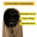 Ponytail Extension,Drawstring Ponytail 12 Inch,Short Straight Synthetic Clip In Pony Tail Hair Pieces for women (Light Brown with Highlights)