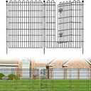 10 Panels No Dig Decorative Garden Fence with Gate for Yard, 40 in(H) X 23.6 ft(L) Animal Barrier Fencing for Outdoor Dog, Metal Portable Garden Fences for Borders, Pets, Landscape, Temporary Fence