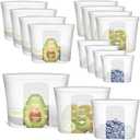 Reusable Storage Bag, 11 Pack 100% Silicone Food Storage Bags Stand Up Silicone Zip Lock Bags for Food Container, Freezer Microwave Oven Dishwasher Safe, 4 Medium 4 Small 3 Extra Small, Translucent
