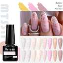 MTSSII Rubber Base Gel Nail Polish Kit with Golden Sequins For Nails, Glitter Sequins Gel Nail Polish Set, Soak Off UV Cured Nail Nail Art Design at Home