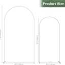 Gold Metal Arch Backdrop Set of 2 (7.3FT/6FT), Balloon Arch Stand for Wedding Ceremony, Baby Shower, Outdoor Indoor Birthday Party, Graduation Decoration, White