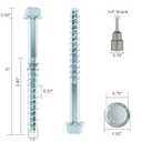 1/2" x 6" Concrete Screws (12 Pack) 1/2 inch Concrete Anchor Bolts for Masonry, Cement, Brick or Block, Zinc Plated