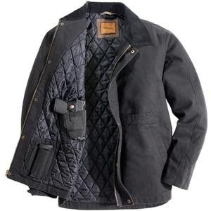 Venado Concealed Carry Jacket for Men - Heavy Duty Canvas - Conceal Carry Pockets (6X-Large, Black)