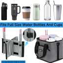 Reusable Drink Carrier with Handle Insulated, Collapsible 4-Cup Beverage Bag with No-Spill Base, Adjustable Dividers & Shoulder Strap, Portable Caddy for Delivery, Car and Travel, Gray