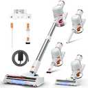 Cordless Vacuum Cleaner, Stick Vacuum with LED Touch Screen, 45KPA Powerful Suction, Up to 60 Mins Runtime, 7-Stage HEPA Filter, V-shaped Anti-Tangle Brush, Vacuum for Carpet, Hard Floor, Pet Hair