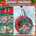 Shappy 6 Pcs 24 x 7 Inch Christmas Wreath Storage Bag Plastic Storage Containers for Wreaths Container Christmas Decorative Xmas Plastic Bag Holder Handles Dual Zipper Holiday Wrapping
