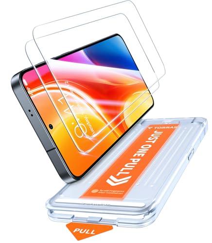 TORRAS 12FT Military-Grade Shatterproof for Samsung Galaxy S25 Plus / S25+ Screen Protector [9H+ Aerospace Tempered Glass＆ One-Pull Installation] Full Coverage Fit Bubble Free 6.7″ GlassGo X, 2 Pieces