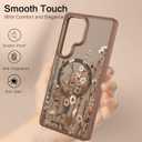 DOMAVER for Samsung Galaxy S25 Ultra Case, Magnetic Phone Case for Samsung S25 Ultra [Compatible with MagSafe] Slim Fit Flowers Floral Design Shockproof Protective Bumper Women Girls Cover- Brown