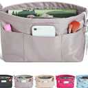 Vercord Premium Nylon Purse Organizer Tote Handbag Insert Organizers Bag in Bag Zipper 13 Pockets 5 Sizes