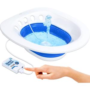 Msiori Electric Sitz Bath for Toilet Seat - Suitable for Pregnant Women and Perineal Care, Hemorrhoids, Sits Bath Kit for Women, Perineal Soaking - Yoni Steam Seat - Collapsible - Navy