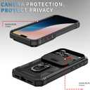 For iPhone 17 Pro Case with All-Angle Rotating Kickstand & Sliding Camera Cover - Heavy Duty Shockproof Protective Cover, Black