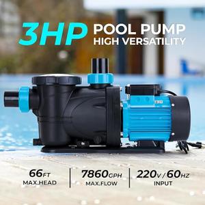 BOMGIE In/Above Ground Pool Pump High Flow Powerful Self Priming Pool Pump,3HP 7860 GPH 220V