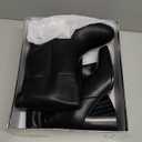 Lumeheel Women Knee High Boots Round Toe Chunky Heel Boots Gogo Boots with Side Zip Fashion Tall Boots for Women (8, Black)