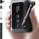 HOTO Mini Bike Tire Pump, 25s Fast Inflate Bicycle Pump with Guage, 150PSI Portable Electric Bike Air Pump with Presta and Schrader Valve for Road Bike, Motorcycle, Mountain Bike, BMX, Sports Ball