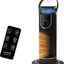 Space Heaters for Indoor Use, Electric Space Heater with Remote, Humidifier, 12H Timer, 3 Modes, Oscillation, Ambiance Light,1500W/750W Portable Heater for Room